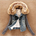 Europe 2016High end Fashion Women s Wear Cotton padded Clothes Elegant Temperament Heavy Hair Collar Sweater