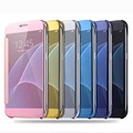 Luxury Clear View Mirror Back Cover Electroplate phone Cases For Samsung Galaxy S5 S6 S7 Edge