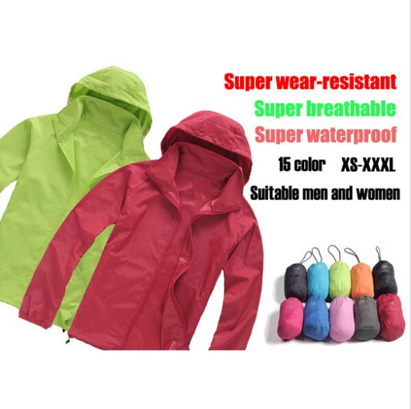 Image of Men&Women Waterproof Windproof Hiking Jacket Camping Jacket New Style Fashion Coats Quick-Drying Windbreak Jackets Man 15Colors