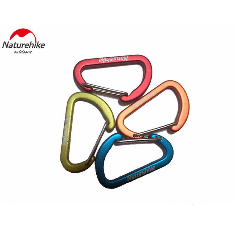 Image of 20 pcs 4cm Naturehike Outdoor Camping Climbing Carabiner D Shape Mountaineering Buckle Fast Hang Mini Buckle Hook Aluminum Alloy