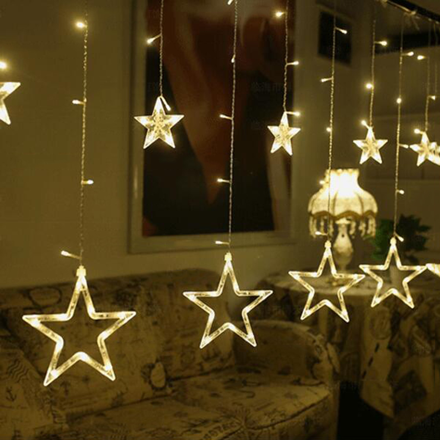 Led star gordijn wit voor geel koop goedkope led star gordijn wit ...