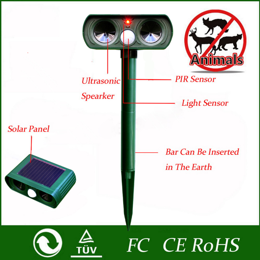 2016new and High Quality Green Garden Cat Dog Pest Repeller Solar Power Ultra Sonic Scarer Frighten Animal Repellent Outdoor Use 2016new and High Quality Green Garden Cat Dog Pest Repeller Solar Power Ultra Sonic Scarer Frighten Animal Repellent Outdoor Use