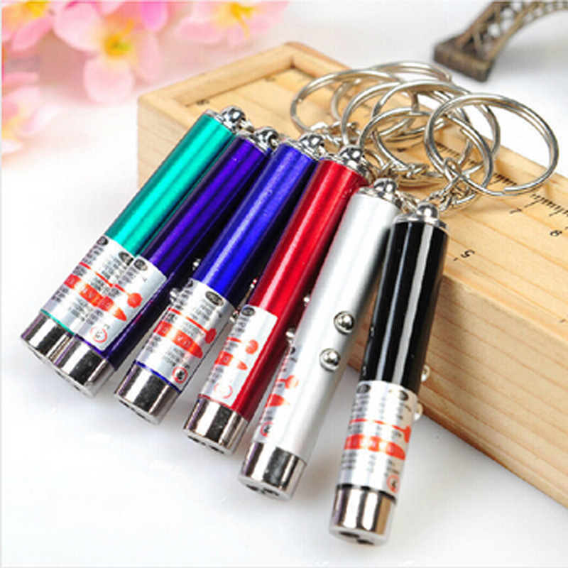 Vorkin Random Color!! New Cool 2 In1 Red Laser Pointer Pen With White LED Light Childrens Play Cat T