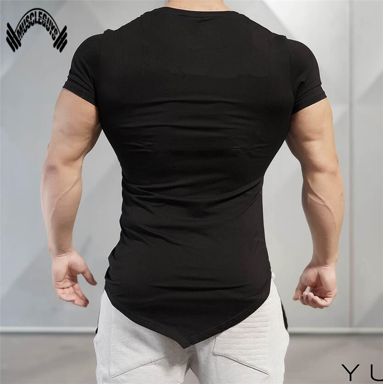 Muscleguys Mens T Shirts Muscle Golds Brand Fitness Bodybuilding Workout Clothes Man Cotton 3096