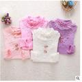 Cute Lace shirts for children 2016 Spring 100 pure cotton children s long sleeve Shirt baby