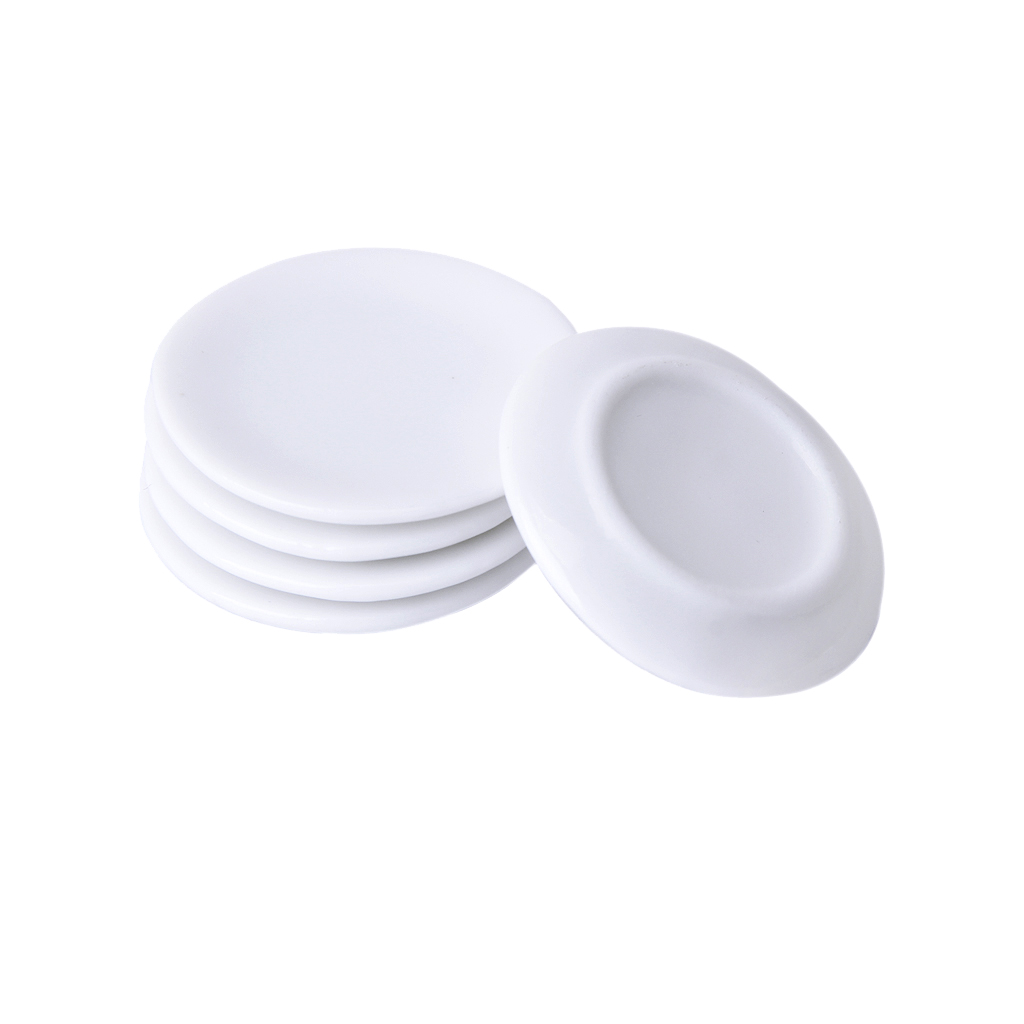 1:12 Dollhouse Miniature Kitchen Dec Supply 5pcs White Ceramic Dishes Plates 