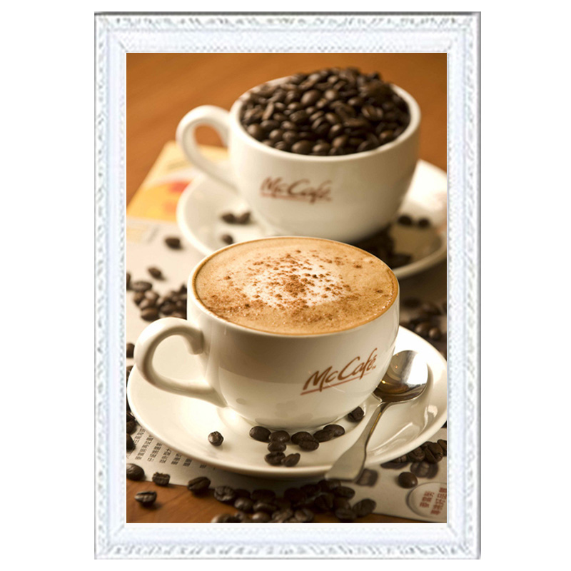Image of New Arrived Needlework 5d DIY Diamond Painting Cross Stitch Diamond Embroidery Romantic Coffee Cup pattern home decoration craft