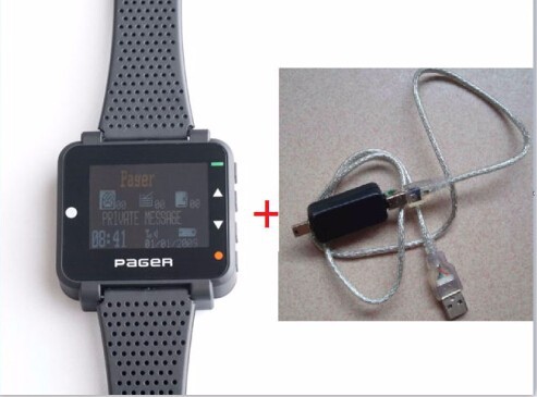 HIGH quanlity alpha watch pager text message wrist pager with 1pcs ID program cable paing system
