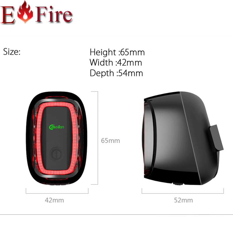 Image of New Brand mading Smart Bike tail Light Bicycle rear back led Light rechargeable 6models CE RHOS FCC Certification Meilan X6