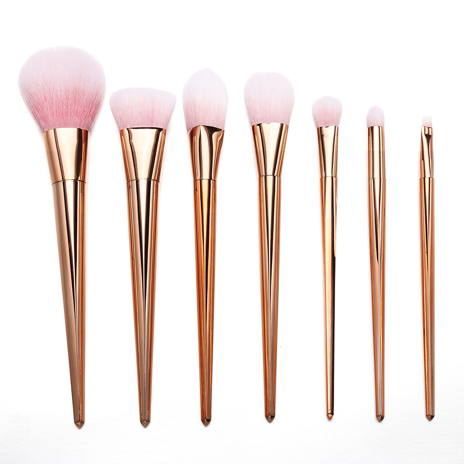 Best 7Pcs/Set Pro Metal Gold Brush makeup brushe Silver/Gold/Pink Makeup Brush kit Sets for Facial B