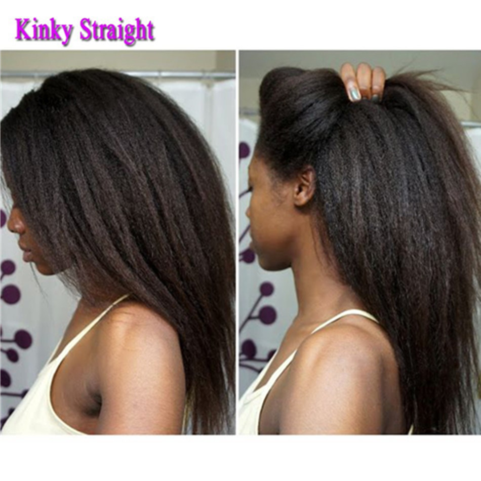 Buy Coarse Yaki Glueless Full Lace Wigs Brazilian Kinky Straight Lace Front 9334