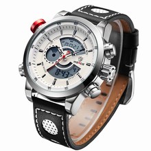 Weide WH3401 hombre de pulsera moda lujo famosos hombres de la marca de la correa de cuero reloj relojes deportivos con alta calidad a prueba de agua