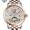 Fashion Luxury Brand LIGE Men Watch Tourbillon Hollow Calendar Automatic Mechanical Watch Male Casual dress Clocks