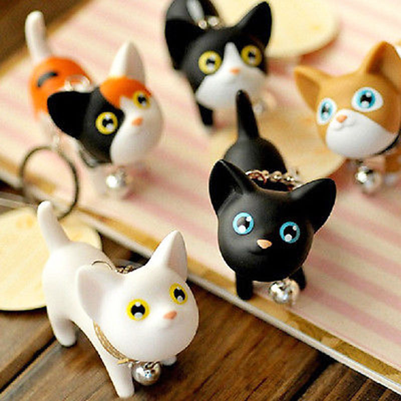Image of Free Shipping Cute Style Hot Selling Animal Vinyl Toy Lovely Cute Cat Kitten Keychain Keyring