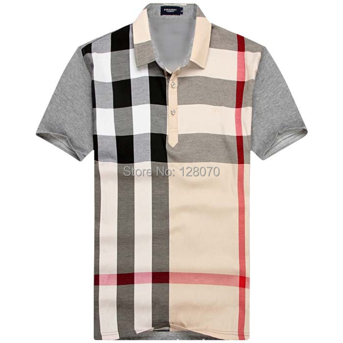 B119 M XXL Famous Brand Man T Shirt Summer 2015 Turn Down Collar Mens Tee Shirts