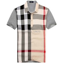 B119 M-XXL Famous Brand Man T Shirt Summer 2015 Turn-Down Collar Mens Tee Shirts Brand Print Fashion Short Sleeve Tshirt Male