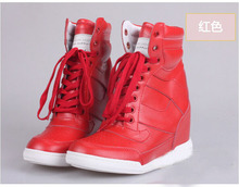 Free Shipping 2014 new high top leisure shoes for women original multicolor wedge high heel women