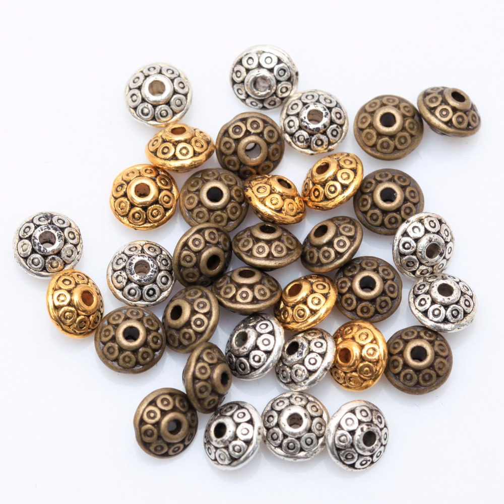 Image of Wholesale Factory Price 100pcs Antique Metal Silver Spacer Beads Gold Cone pattern 6mm for Jewelry Making