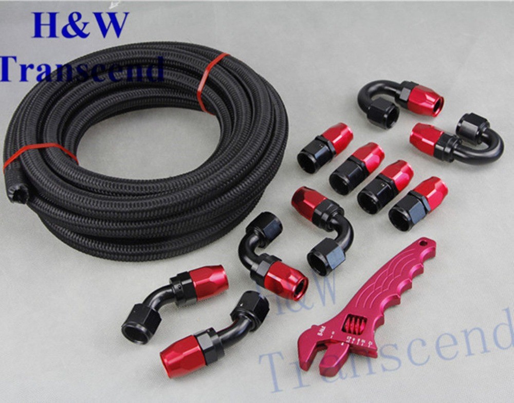 -AN10-10AN-Steel-Nylon-Braided-OIL-FUEL-Line-Fitting-Hose-End-AN-Wrench-Spanner-Kit