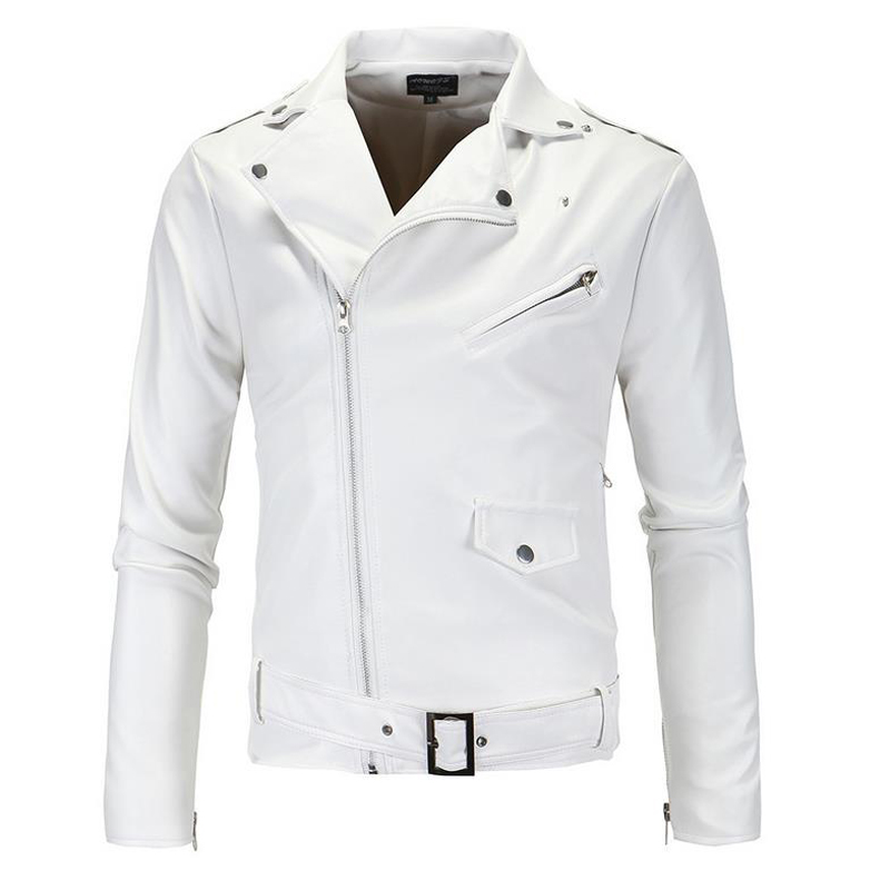 Mens White Leather Motorcycle Jacket Promotion-Shop for Promotional Mens White Leather ...