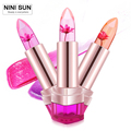 3 Color lot Temperature Change Color Lip Balm Waterproof Long lasting Sweet Transparent Jelly Flower Pink