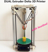 High quality Dual Extruder 3D Printer Kit diy Support more than 8 Materials New Upgraded Delta 3d printer with heatbed
