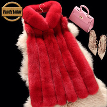 New Design 2015 Fashion Fox Real Fur Vest With Hooded Long Women Winter Jacket Genuine Natural Fur Vests Female Vests Coat Mex