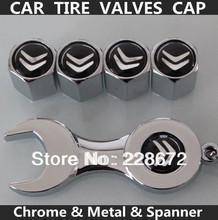 Free Shipping Metal Chrome Citroen Badge Wheel Tire Valve Caps Citroen Sticker Tyre Valve Dust Cap