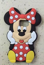 2015 Cute Mobile Phone Accessories for Samsung Galaxy S6 3D Cartoon Silicon Soft Minnie Mouse Case