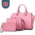 3 pieces Tote Purse Cross Body bag set Brand Designer Faux Saffiano Leather winged Handbag women