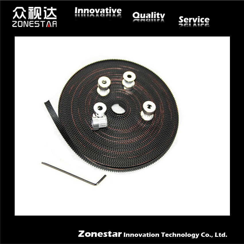 5PCS lot GT2 20Teeth Pulley Synchronous Wheel and 5m GT2 6mm Timing Belt and 1 Allen