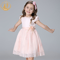 Nimble Girls Dress Princess Embroidery Bow Handmade Flowers Beaded Pearls Dresses