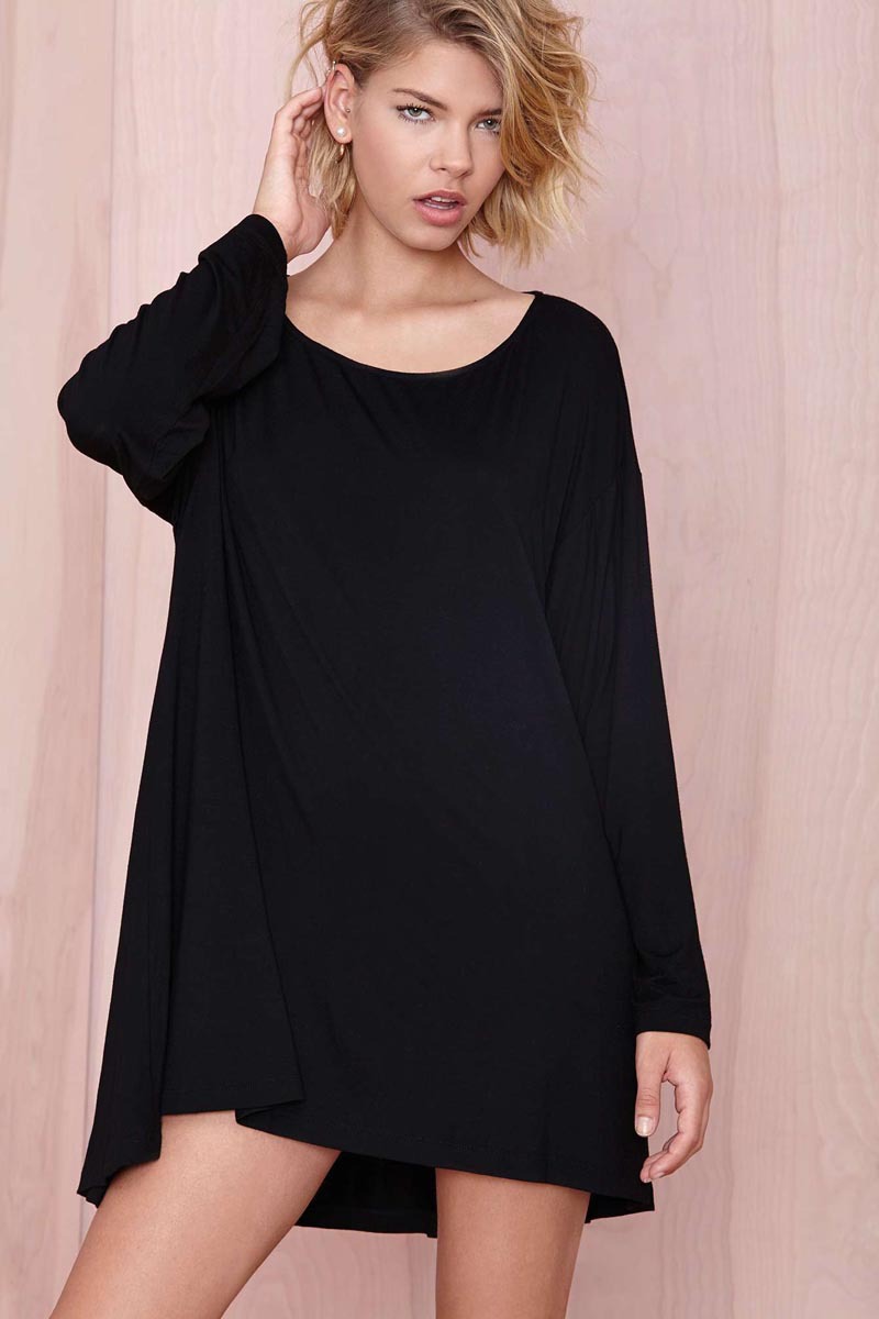 Plus size black knit dresses