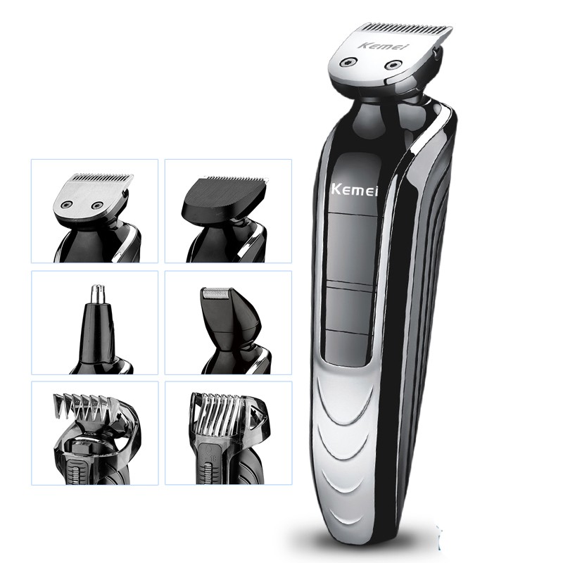 Image of Top quality kemei Waterproof Electric hair clipper shaver beard trimmer nose ear rechargeable cutting haircut kit men face care