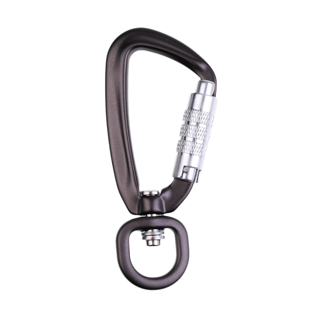 500KG Locking Carabiner Rotating Ring Outdoor Keychain Hook buckle Black 