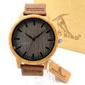 BOBO BIRD A18 High Quality Handmade Bamboo Wood Watches With Real Leather Band in Gift Box