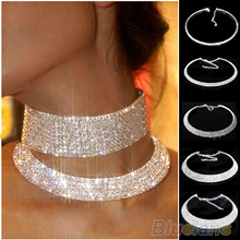 Hot Sale New Women Crystal Rhinestone Collar Necklace Choker Necklaces Wedding Birthday Jewelry
