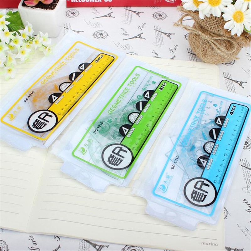 Ruler Sets Drawing sets foot senior students ruler Stationery school supplies boys girls gift kawaii cute events prizes 043-1