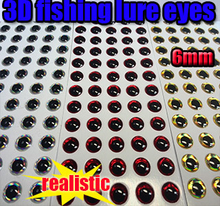 2015new 3D Fishing Lure Eyes Fly Tying three kinds color size 6MM quantity 500pcs lot