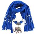 Newly Design Women Fashion Elephant Pendant Scarf With Tassel Rhinestone Jewelry Scarves 160120 Drop Shipping