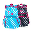 polka dot women backpack waterproof large dark blue printing backpack girl children bag school bags for