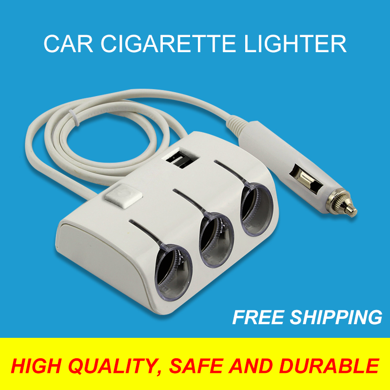 Universal Car Charger DC12V-24V USB Cigarettes 3 Way Car Lighter Socket Splitter Charger Power Adapt