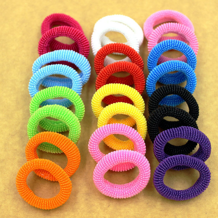 Image of New Fashion 80pcs/bag 30mm Colorful Child Kids Bright Hair Holders Rubber Bands Hair Elastics Accessories Girl Charms Tie Gum