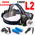 Super bright 5000LM 12W CREE XML L2 LED Headlamp LED Headlight 18650 flashlight head light led