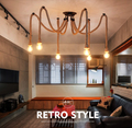 6 Heads American Village Retro Industrial Wind Rope Chandelier Creative Restaurant Bar Personality Decoration Lamp Free