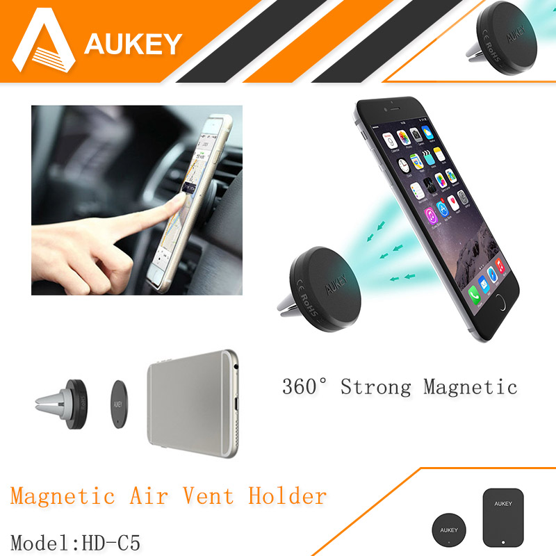 Image of AUKEY 360 Degree Universal Car Holder Magnetic Air Vent Mount Smartphone Dock Mobile Phone Holder for iPhone 6S 5 Samsung S6 HTC
