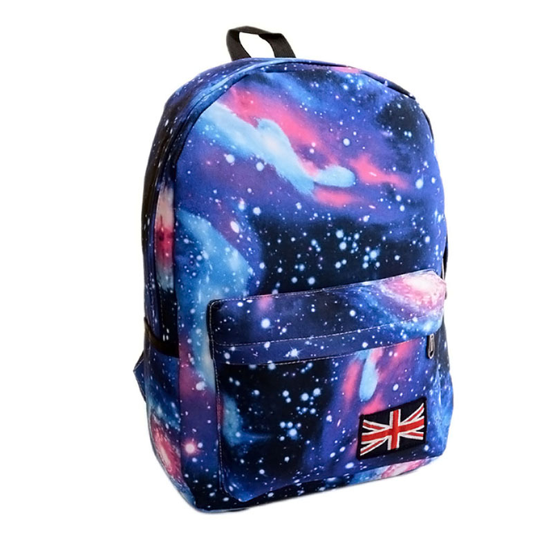 Image of Hot Women Backpack Galaxy Stars Universe Space Printing Backpack School Backpacks British Flag Bag HW03048