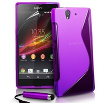 S Line Wave Soft Gel Cover For Sony Xperia Z Silicone Case Experia Z Screen Protector