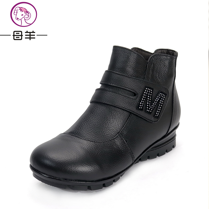 Winter Boots Women Genuine Leather Comfortable Wedges Ankle Boots 2015 Fashion Casual Warm Shoes Woman Snow Boots Women Boots