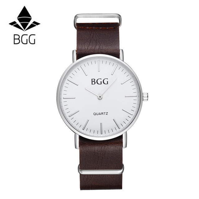 Zegarek BGG casualowy skórzana opaska trzy kolory